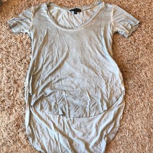 Raw hem high low top